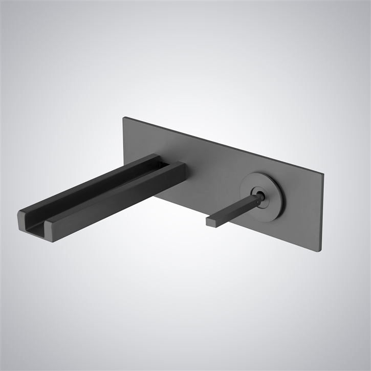 Fontana Ondarroa Gun Metal Gray Hot And Cold Waterfall Basin Faucet