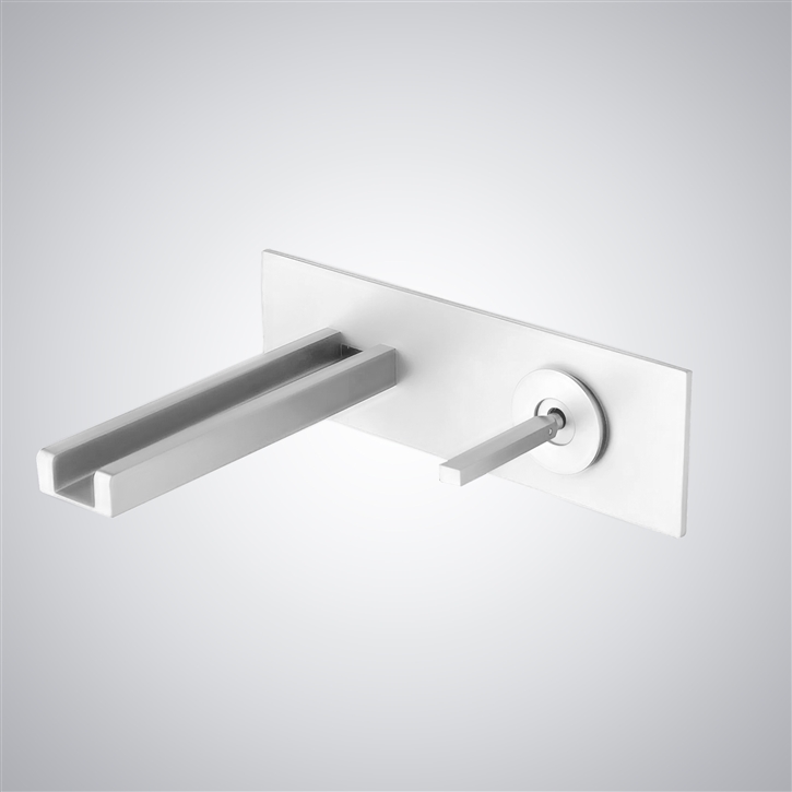 Fontana Ondarroa Matte White Hot And Cold Waterfall Basin Faucet