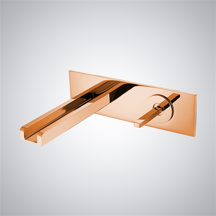 Fontana Ondarroa Rose Gold Hot And Cold Waterfall Basin Faucet