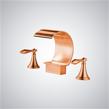 Fontana Isere Rose Gold Hot And Cold Waterfall Faucet System