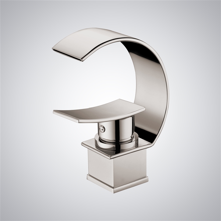 Fontana Yrieix Brushed Nickel Waterfall Hot And Cold Basin Faucet