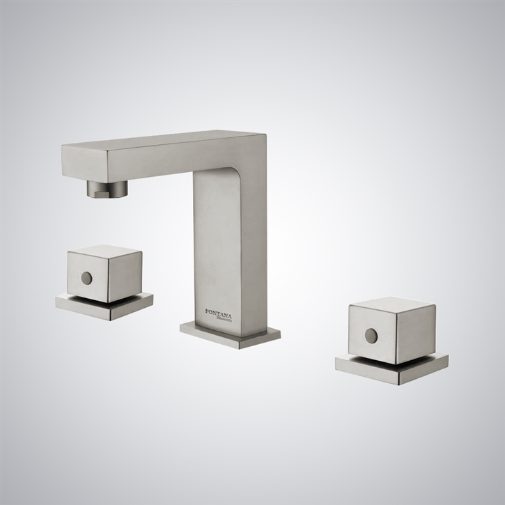 Fontana Amand Brushed Nickel Hot And Cold Deck Mounted Basin Faucet
