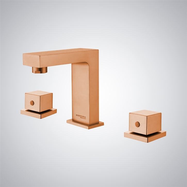 Fontana Amand Rose Gold Contemporary Hot And Cold Basin Faucet