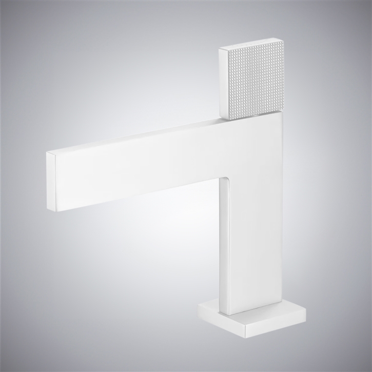 Fontana Eglise Matte White Deck Mounted Luxury Basin Faucet