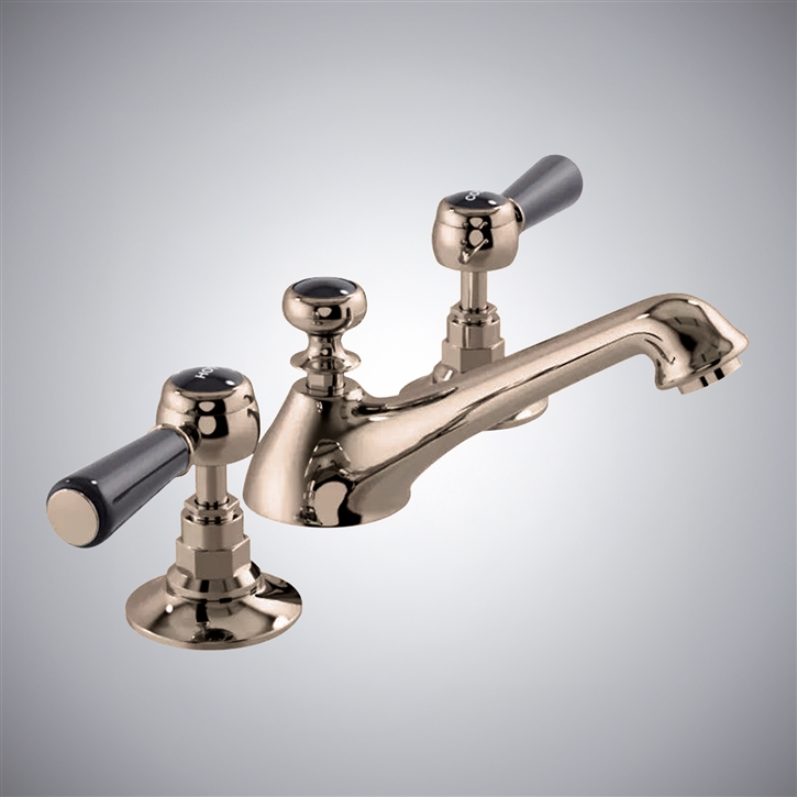Fontana Bergerac Champagne Dual Handle Hot And Cold Basin Faucet