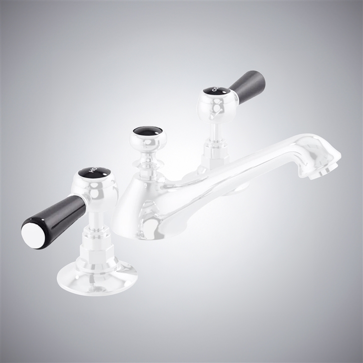 Fontana Bergerac Matte White Deck Mounted Hot And Cold Basin Faucet
