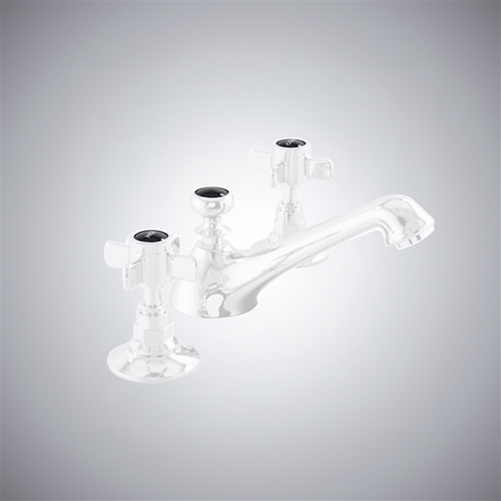 Fontana Lacq Matte White Hot And Cold Bathroom Sink Faucet