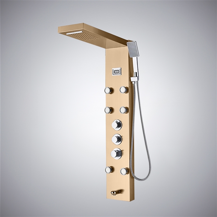 Fontana Baule Champagne Thermostatic Luxury Shower Panel | Contemporary ...