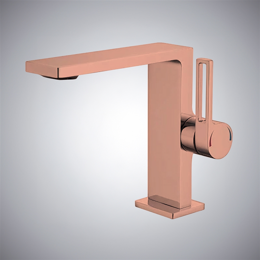Fontana Neuilly Rose Gold Single Hole Digital Hot And Cold Basin Faucet