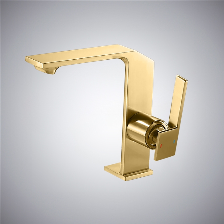 Fontana Pucelle Brushed Gold Hot And Cold Single Handle Sink Faucet