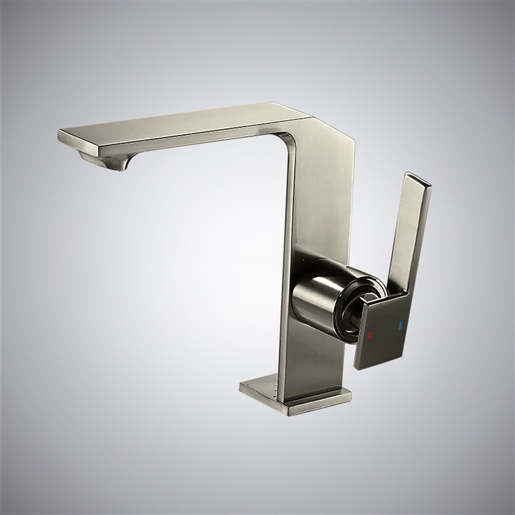 Fontana Pucelle Gun Metal Gray Brass Hot And Cold Luxury Sink Faucet