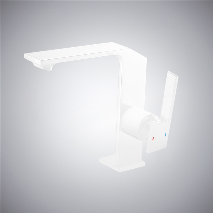 Fontana Pucelle Matte White Thermostatic Luxury Sink Faucet