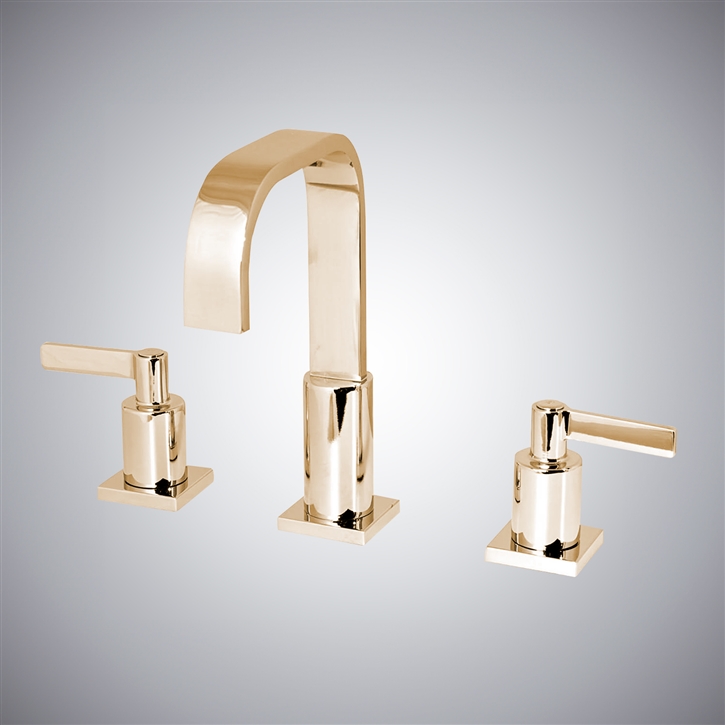 Fontana Champagne In Kelowna Deck-Mounted Bathroom Sink Faucet