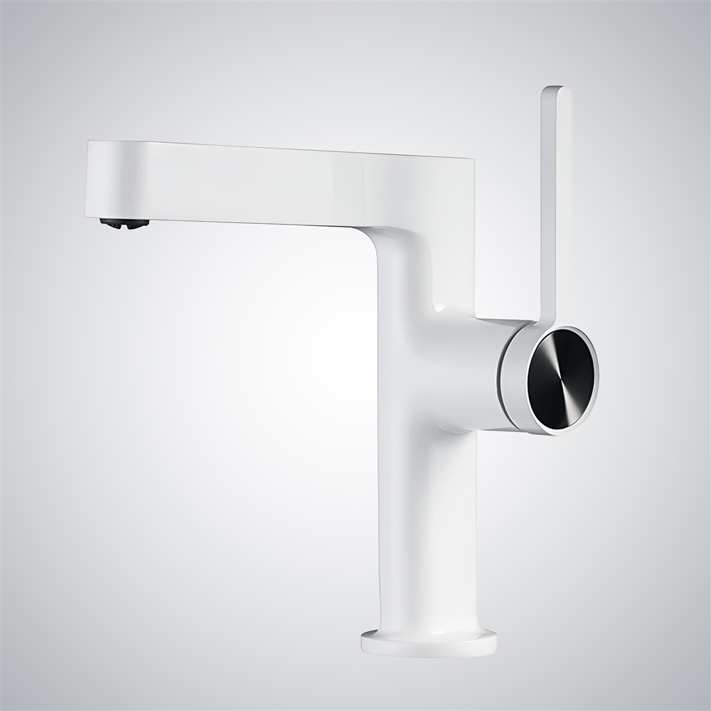 Fontana Ivry Matte White Brass Hot and Cold Sink Faucet