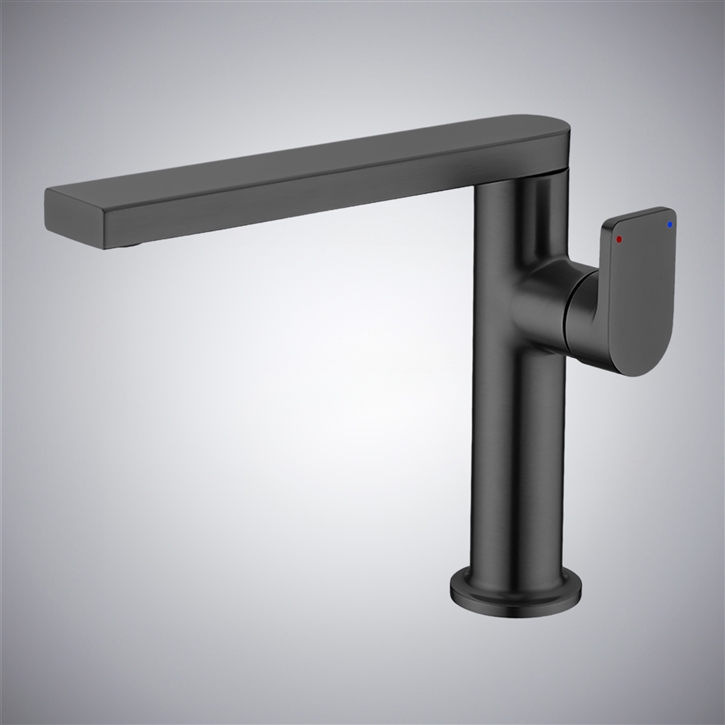 Fontana Rueil Matte Black Contemporary Thermostatic Sink Faucet