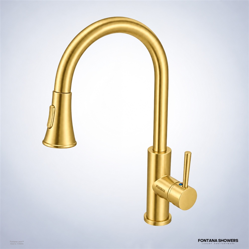 Gold Retractable Kitchen Faucet