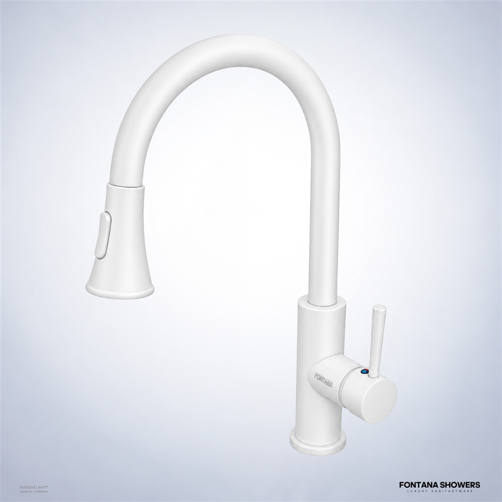 Matte White Pull-Down Faucet