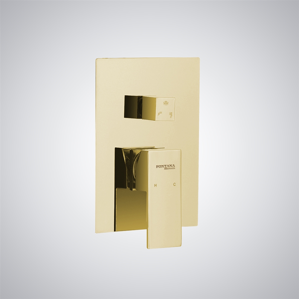 Fontana Bacoli Brushed Gold Luxury Shower Mixer with Hot And Cold Water