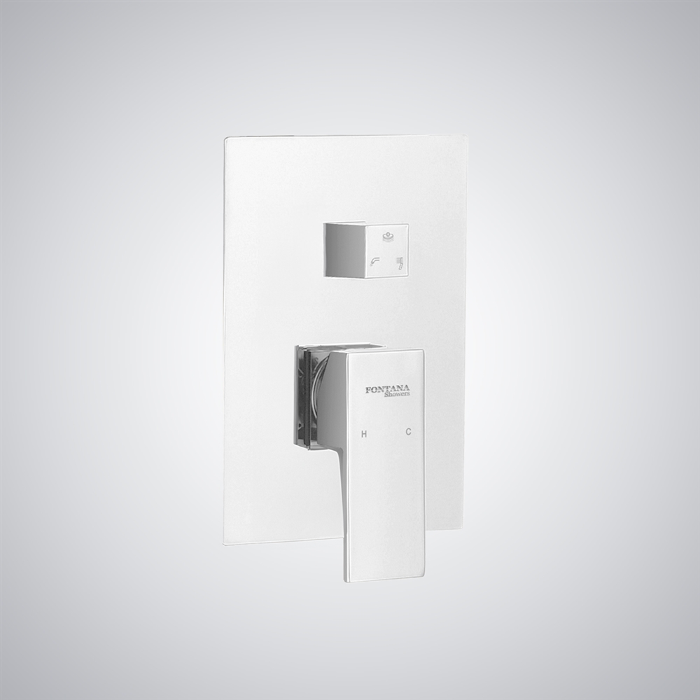 Fontana Bacoli Matte White Contemporary 3-Way Luxury Shower Mixer