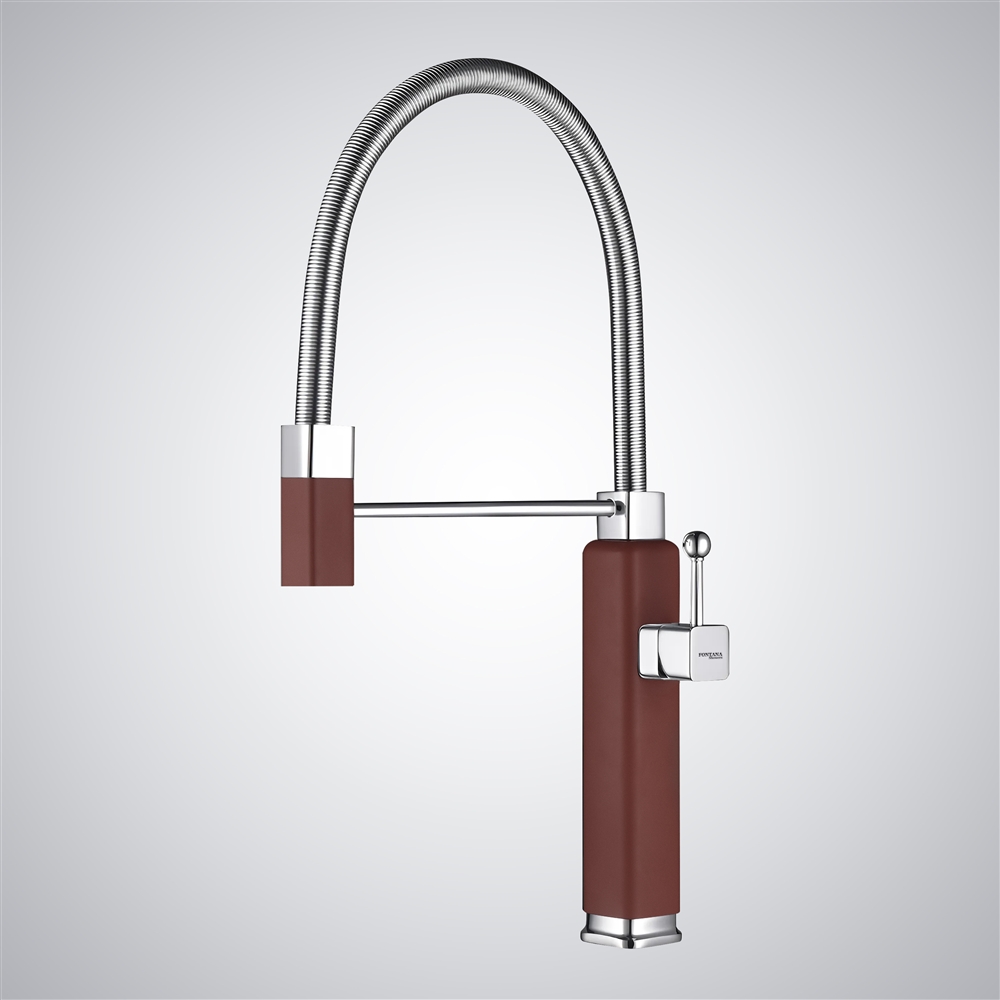 Fontana Chienes Oil Rubbed Bronze Thermostatic Pull-Out Luxury Kitchen Faucet