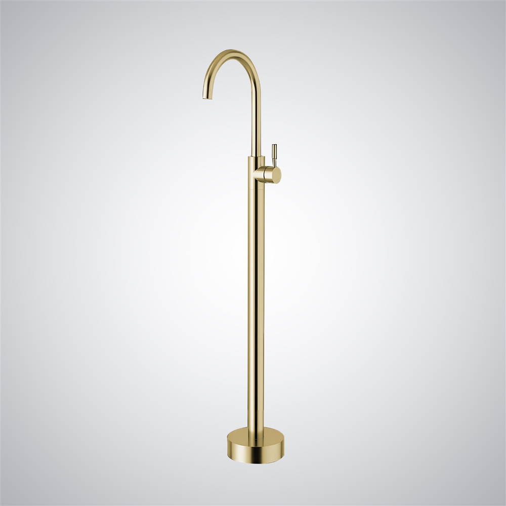 Fontana Gatteo Brushed Gold Floor Mounted Bathtub Mixer Tap