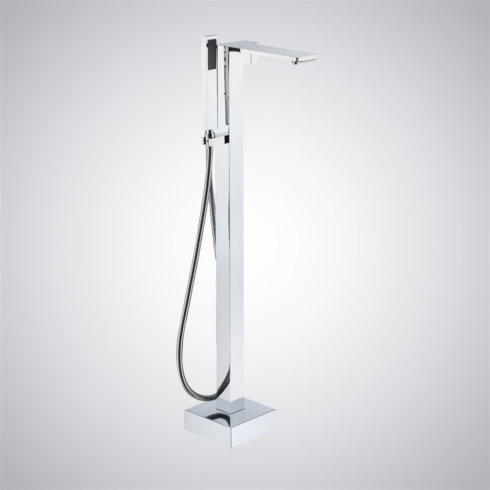 Fontana Jerzu Chrome Freestanding Bathtub Faucet With Handheld Spray
