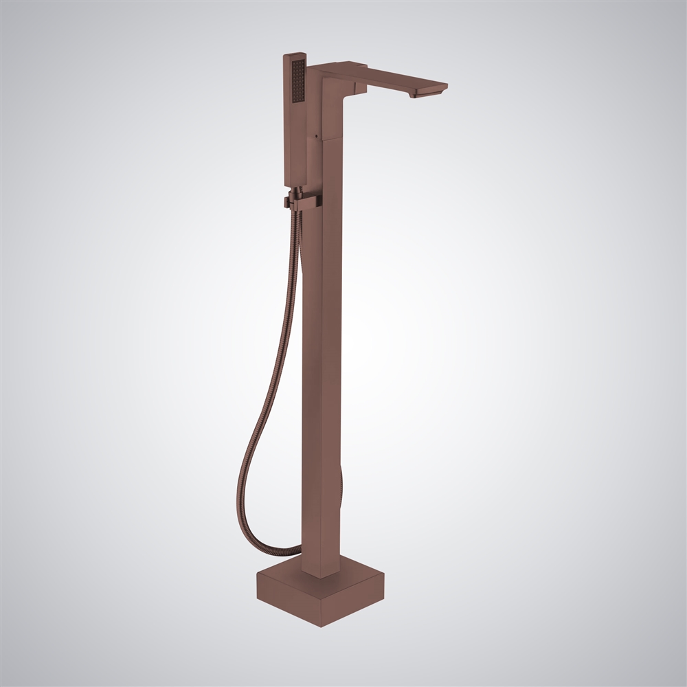 Fontana Jerzu Oil Rubbed Bronze Brass Waterfall Bathtub Faucet With Handheld Spray