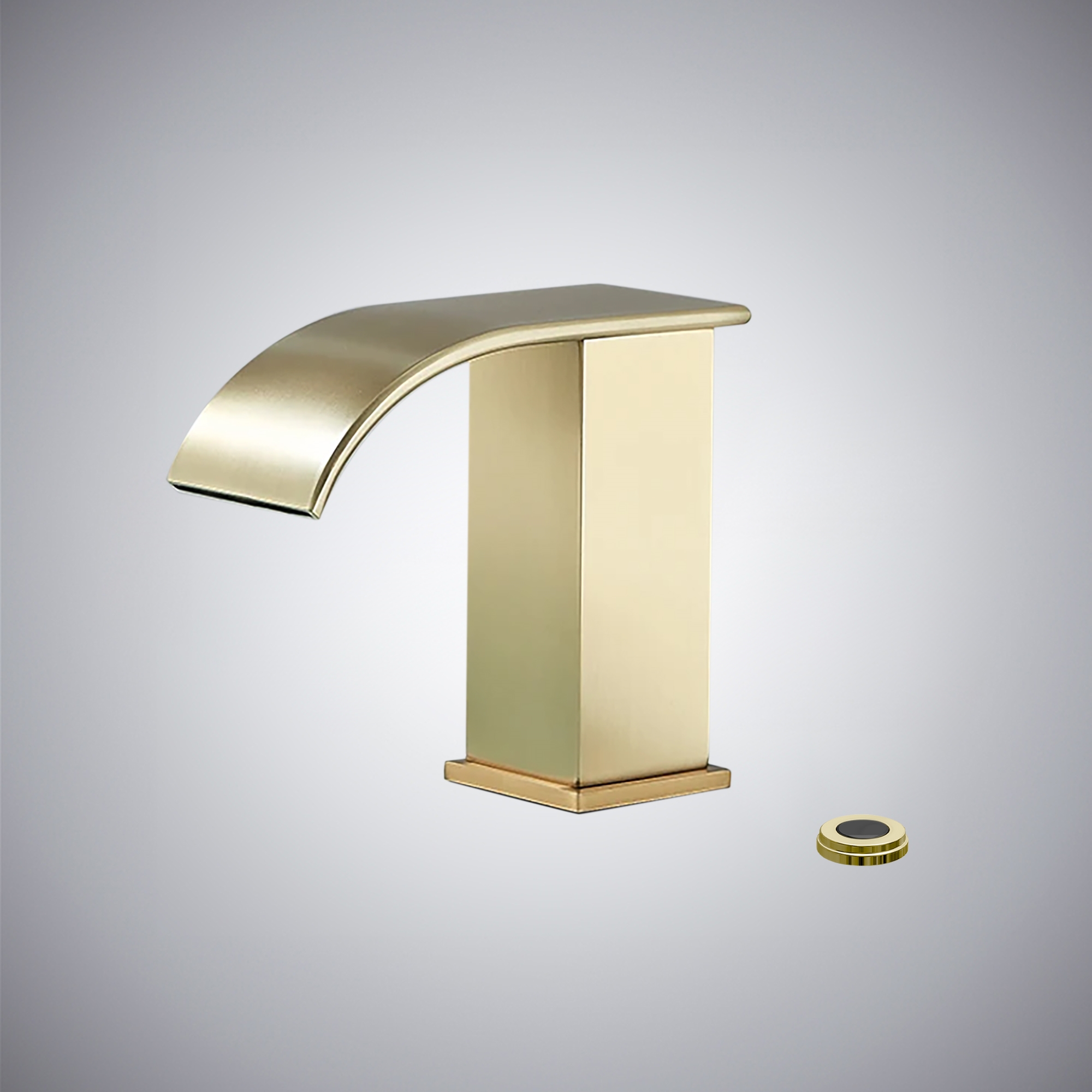 Fontana Irsina Brushed Gold Touchless Waterfall Bathroom Sink Faucet