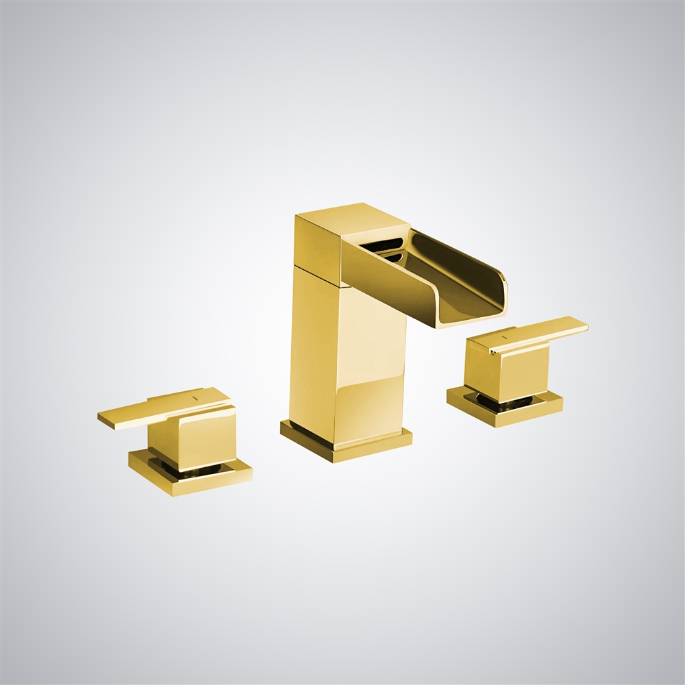 Fontana Oggiono Gold Contemporary Waterfall Basin Faucet