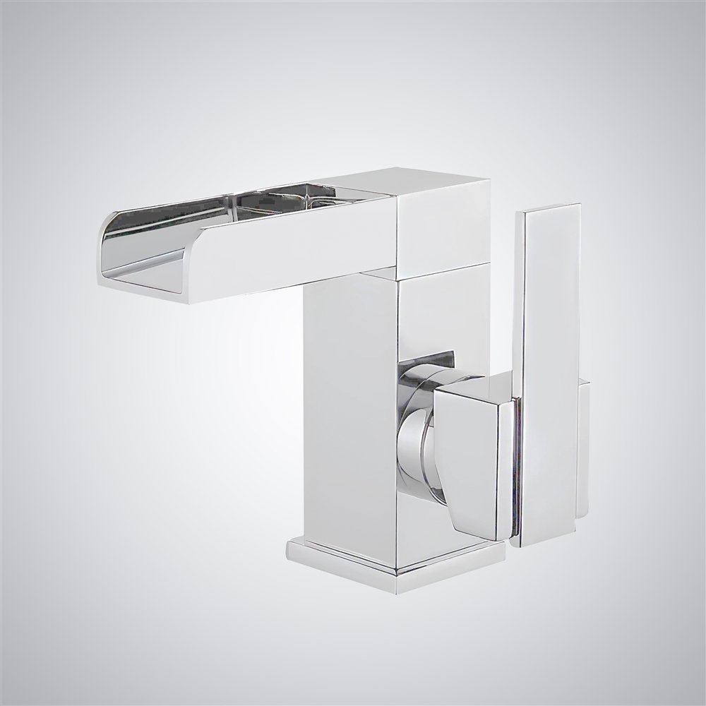Fontana Plesio Matte White Waterfall Single Handle Luxury Basin Faucet