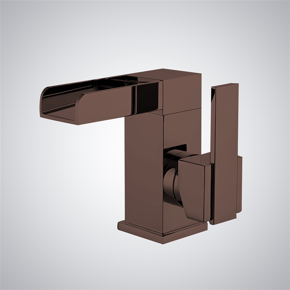 Fontana Plesio Oil Rubbed Bronze Brass Luxury Waterfall Basin Faucet
