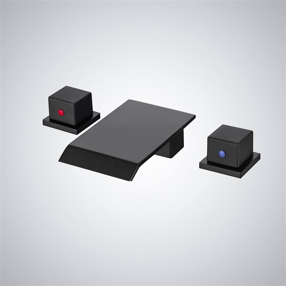Fontana Abanilla Matte Black Deck Mounted Contemporary Basin Faucet
