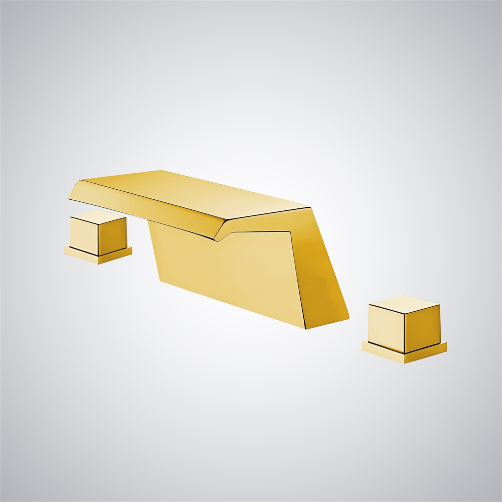Fontana Alcaraz Gold Waterfall Deck Mounted Luxury Basin Faucet