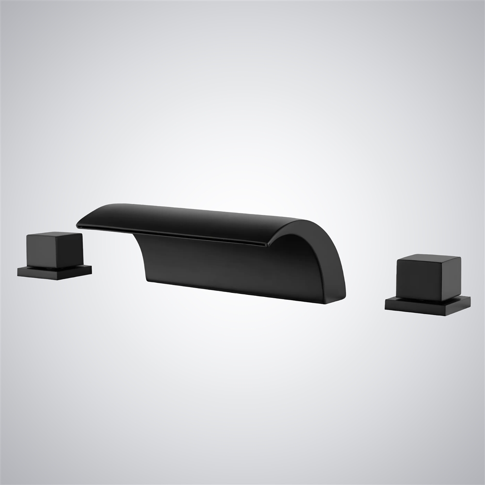 Fontana Atienza Matte Black Contemporary Waterfall Design Basin Faucet