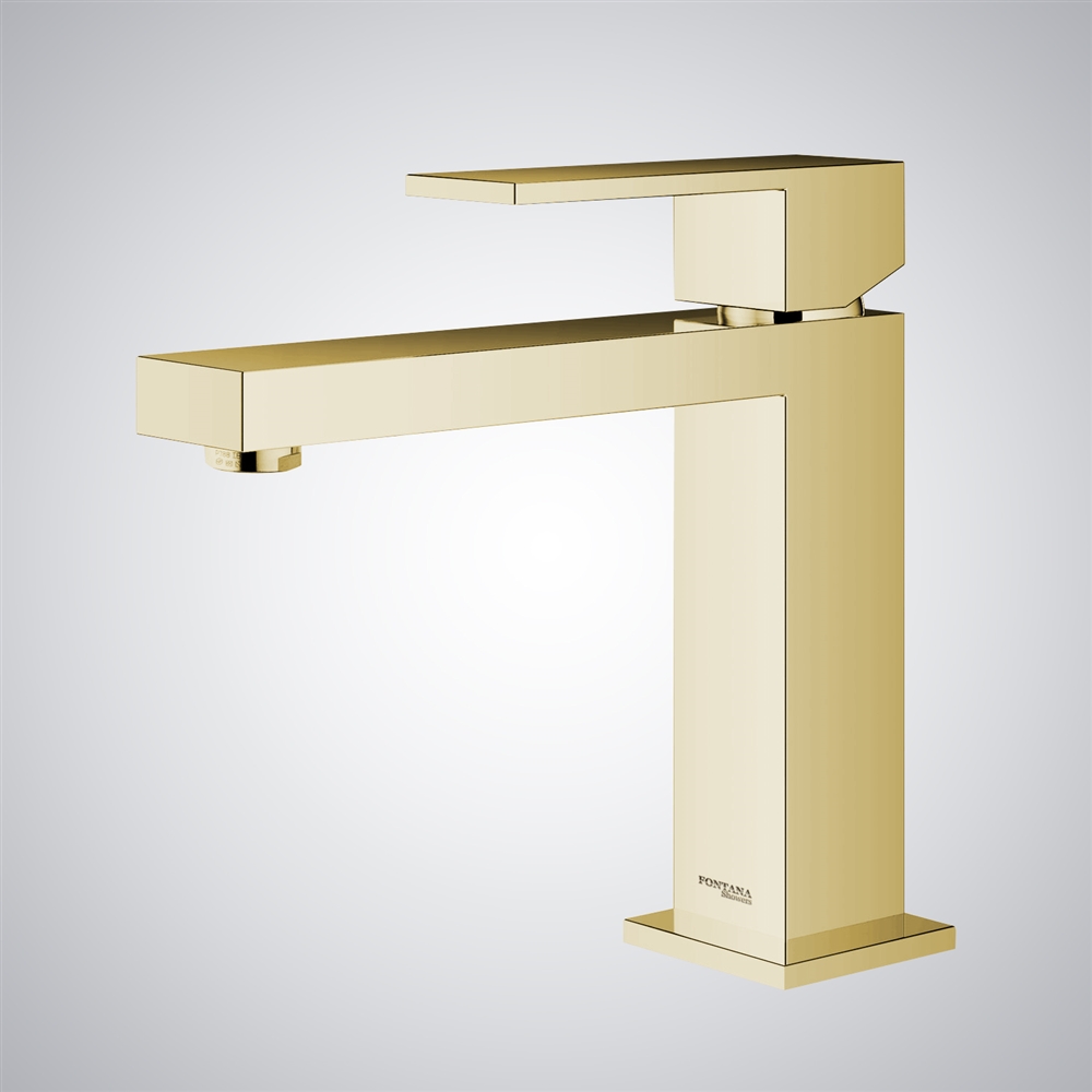 Fontana Caspe Brushed Gold Single Handle Deck Mounted Basin Faucet