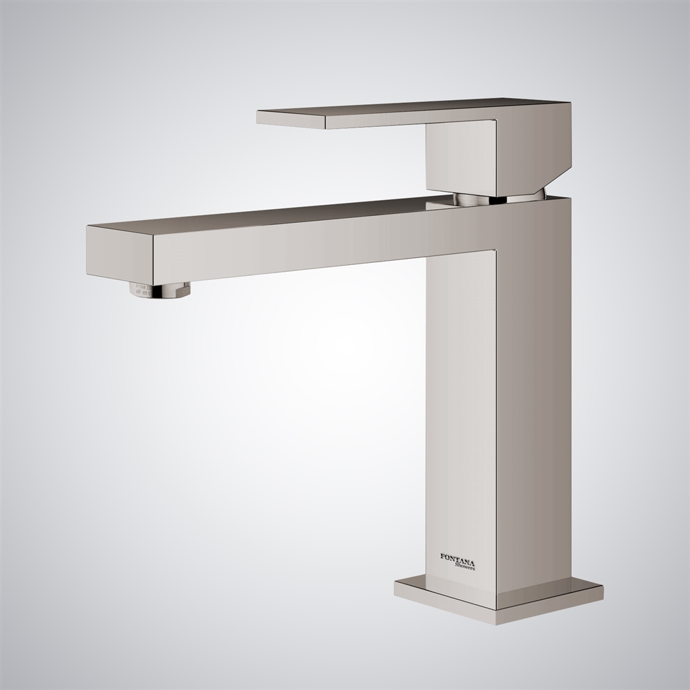 Fontana Caspe Brushed Nickel Single Handle Deck Mounted Basin Faucet