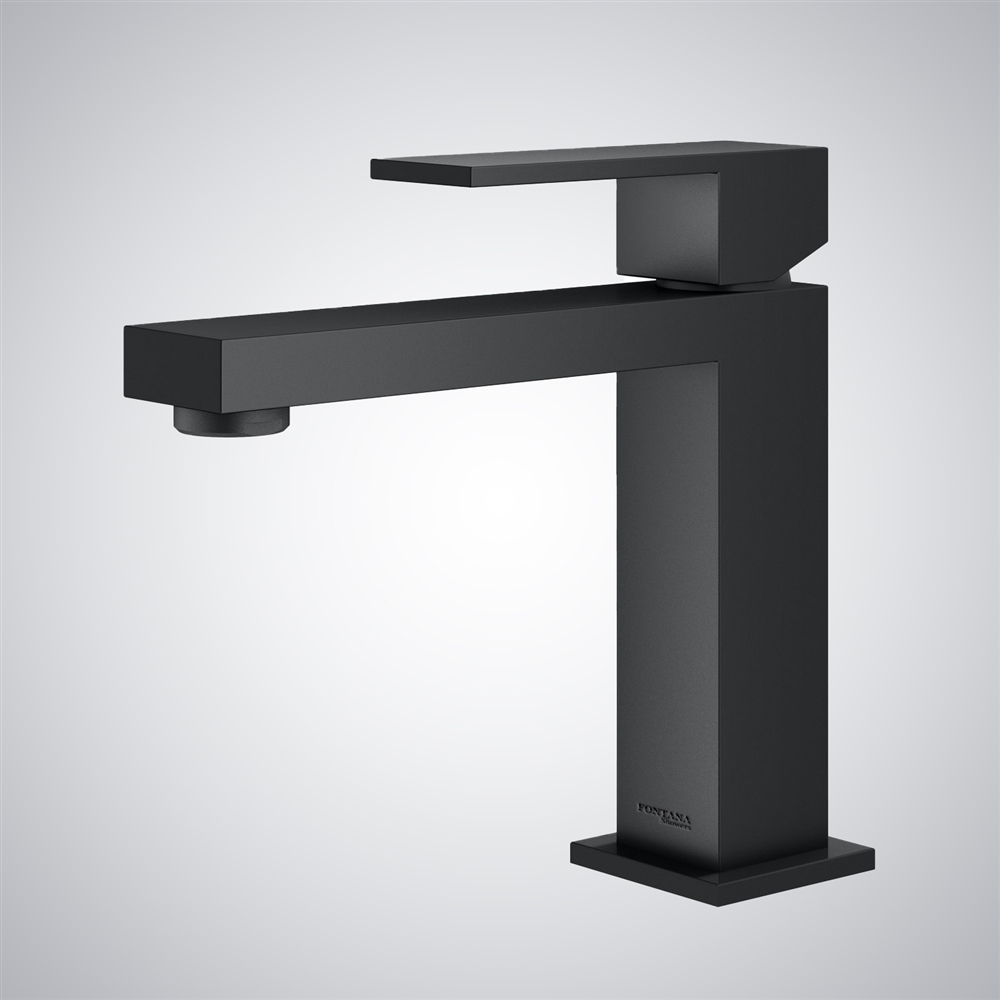 Fontana Caspe Matte Black Single Handle Deck Mounted Basin Faucet