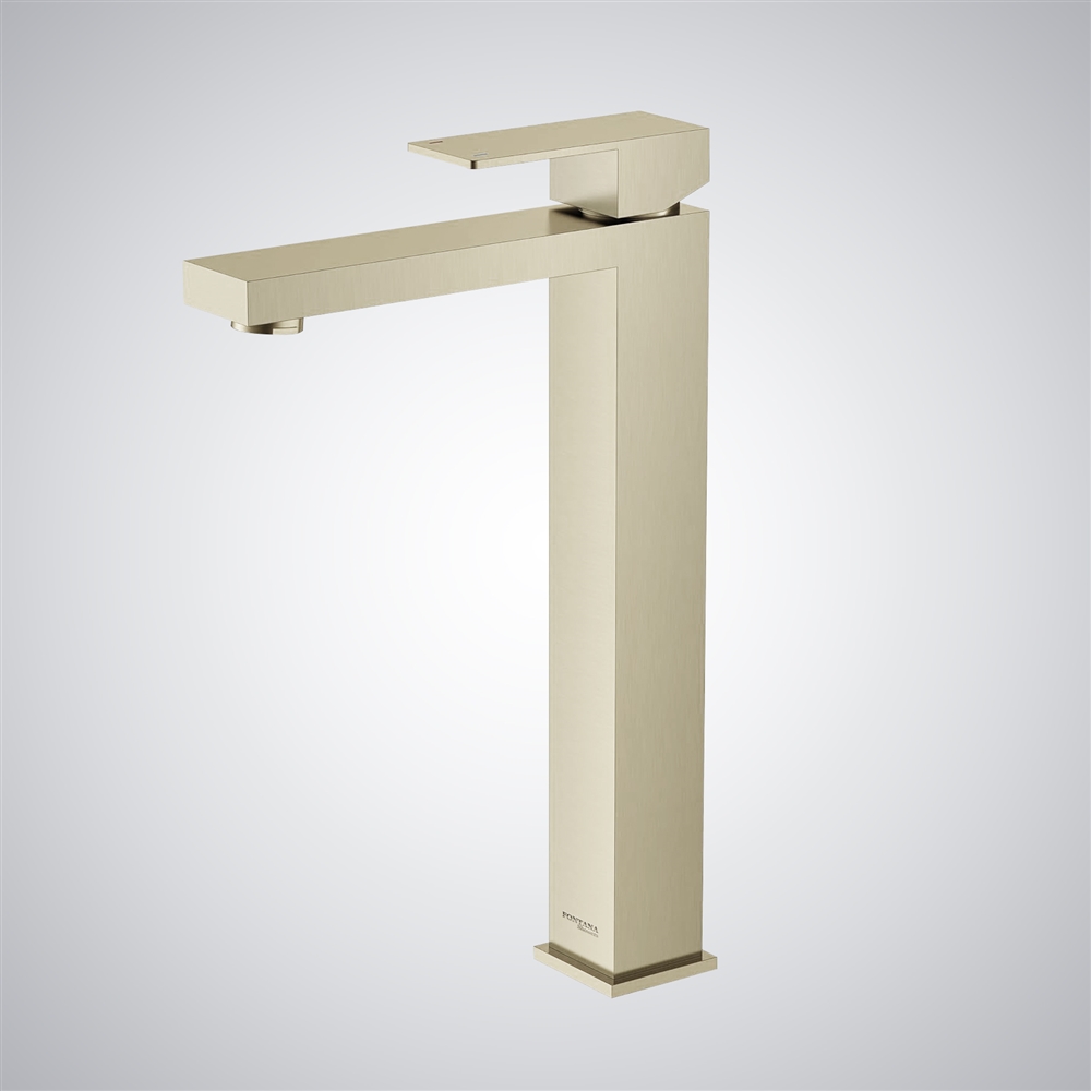 Fontana Fuente Champagne Deck Mounted High Basin Faucet