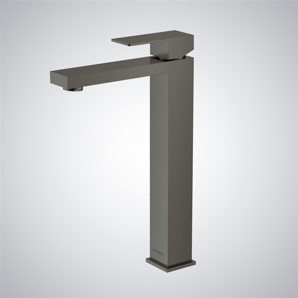 Fontana Fuente Gun Metal Gray Deck Mounted High Basin Faucet
