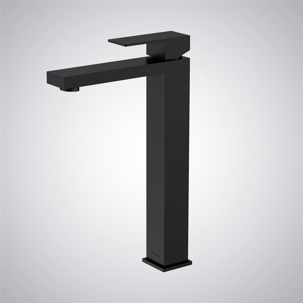 Fontana Fuente Matte Black Deck Mounted High Basin Faucet