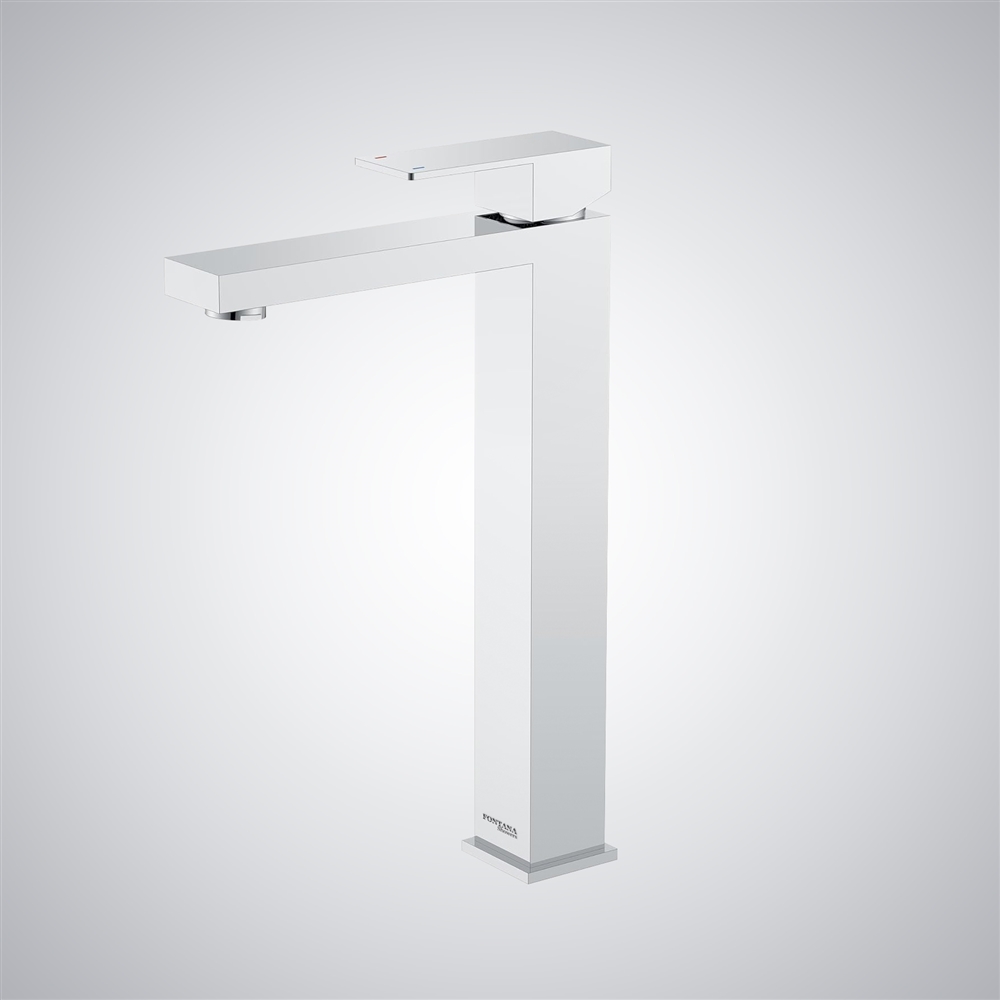 Fontana Fuente Matte White Deck Mounted High Basin Faucet
