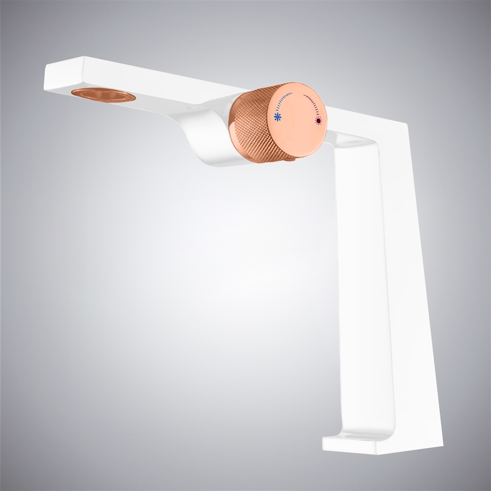 Fontana Brancaleone White Thermostatic Single Handle Basin Faucet