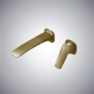 Fontana Bovalino Brushed Gold Wall Mounted Thermostatic Bathroom Sink Faucet