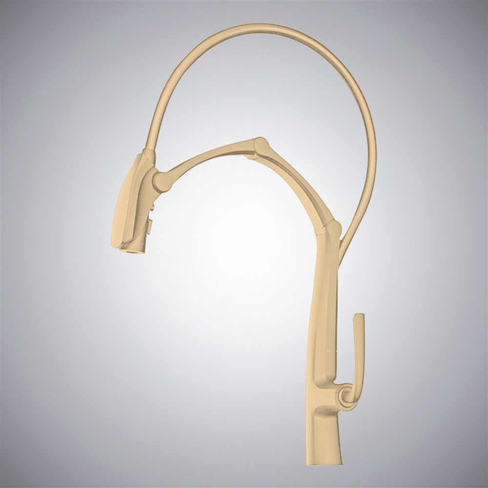 Fontana Mota Champagne Sensor Pull-Out Kitchen Single Handle Faucet