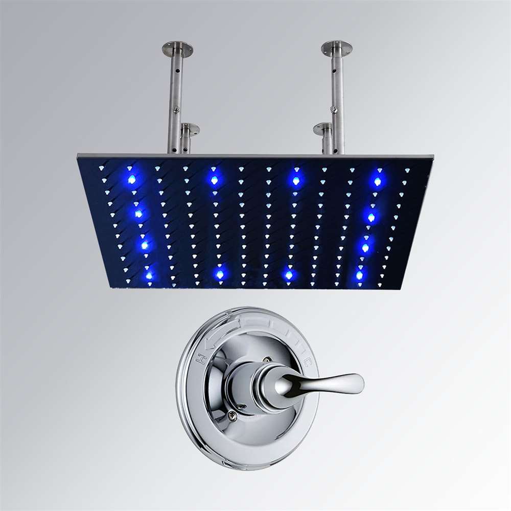 Fontana Color-Changing LED Rain Shower Head with Built-In Mixer