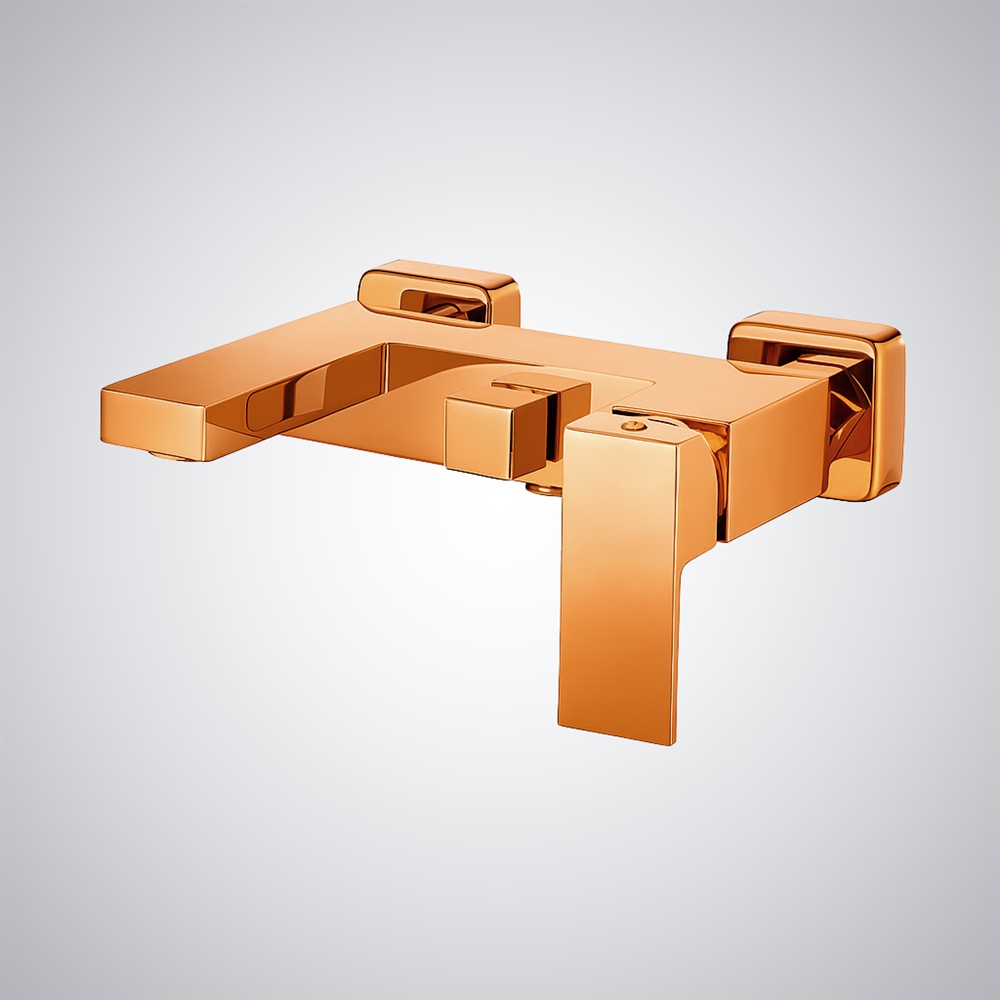 Fontana Portoferraio Rose Gold Zinc Alloy Handle Wall Mounted Bathtub Faucet