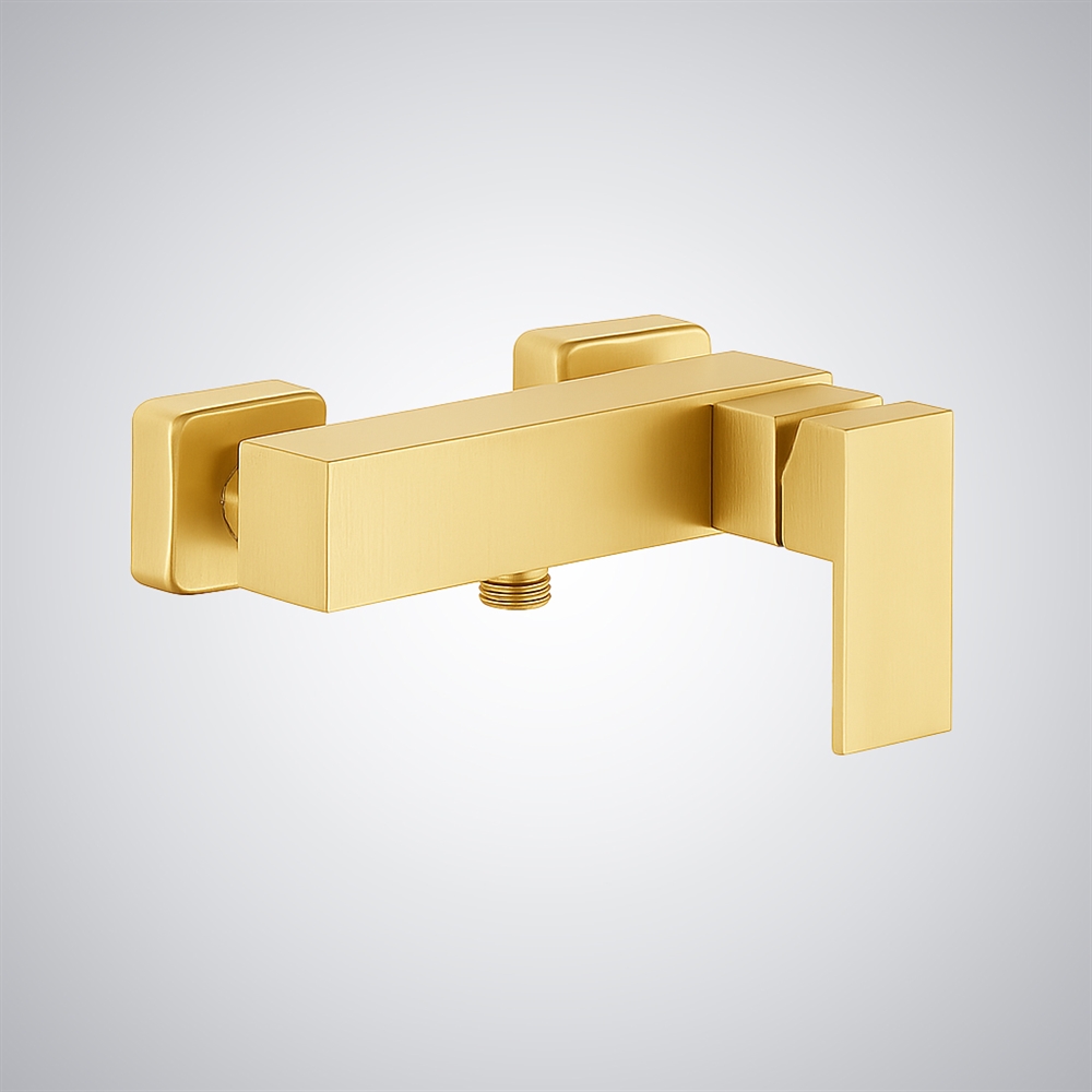 Fontana Norcia Brushed Gold Wall Mounted Luxury Shower Faucet ...