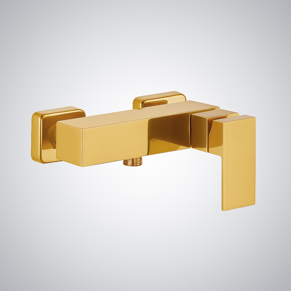 Fontana Norcia Gold Wall Mounted Luxury Shower Faucet | Contemporary