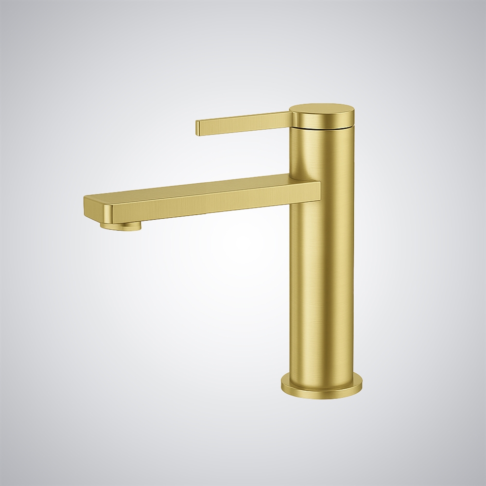 Fontana Termoli Brushed Gold Contemporary Deck Mounted Basin Faucet