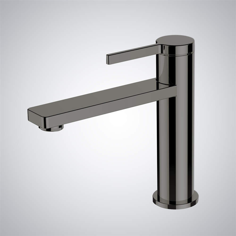 Fontana Termoli Gun Metal Gray Deck Mounted Brass Luxury Basin Faucet